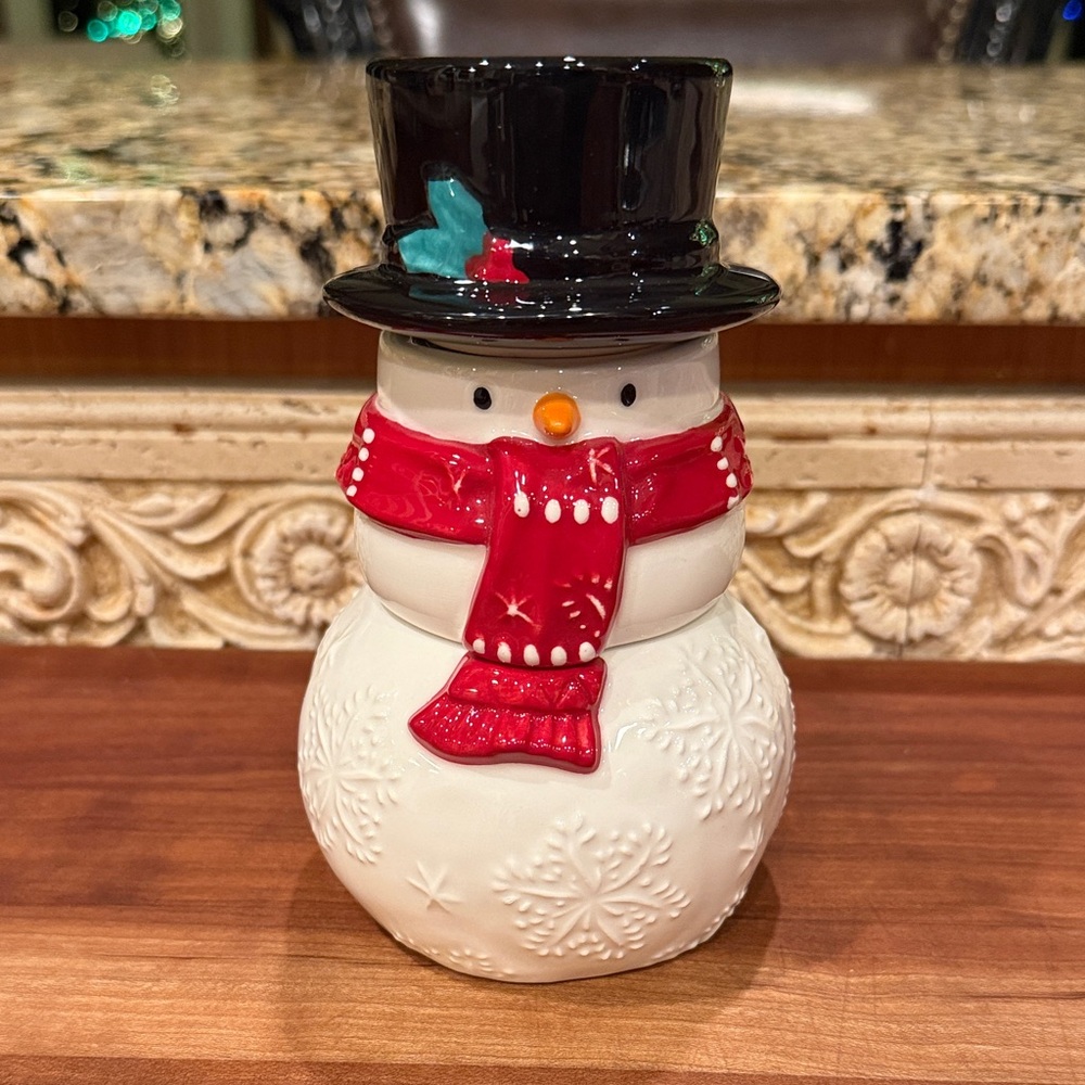 Hallmark Snowman Kitchen Salt/Pepper Toothpick Holder